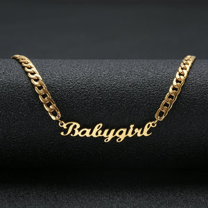 Personalized Custom Name Necklace Stainless Steel Statement Pendant & Necklace Custom Baby girl Name Jewelry For Women Gift