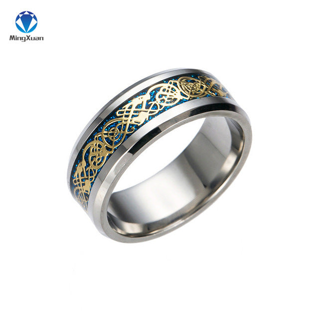 4 COLORS Vintage Gold Free Shipping Dragon 316L stainless steel Ring Mens Jewelry for Men lord Wedding Band male ring for lovers