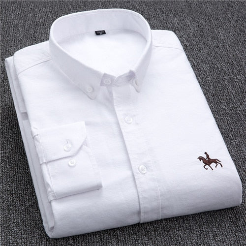 S-6XL Plus size New  OXFORD FABRIC 100% COTTON excellent comfortable slim fit button collar business men casual shirts tops