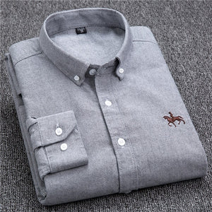 S-6XL Plus size New  OXFORD FABRIC 100% COTTON excellent comfortable slim fit button collar business men casual shirts tops