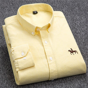 S-6XL Plus size New  OXFORD FABRIC 100% COTTON excellent comfortable slim fit button collar business men casual shirts tops