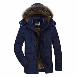 YIHUAHOO Winter Jacket Men 5XL 6XL Cotton Padded Warm Parka Coat Casual Faux Fur Hooded Fleece Long Male Jacket Windbreaker Men
