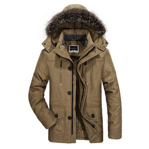 YIHUAHOO Winter Jacket Men 5XL 6XL Cotton Padded Warm Parka Coat Casual Faux Fur Hooded Fleece Long Male Jacket Windbreaker Men