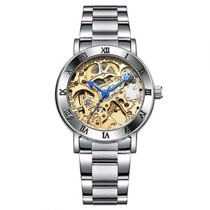 IK 2019 Fashion Automatic Self-Wind Women's Watch Tourbillon Skeleton Full Steel Silver Watch Women dress relojes femeninos