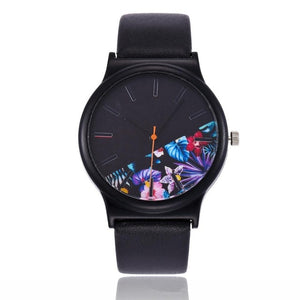 2018 Black Flower Watch Women Watches Ladies Brand Luxury Famous Female Clock Quartz Watch Wrist Relogio Feminino Montre Femme