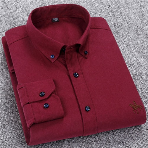 S-6XL Plus size New  OXFORD FABRIC 100% COTTON excellent comfortable slim fit button collar business men casual shirts tops