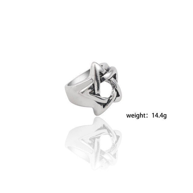 Gothic Punk Ring Men Retro Dragon Rabbit Snake Tiger Wolf Rings Skeleton Devil Evil Eye Pentagram Animal Male Ring Jewelry Anel