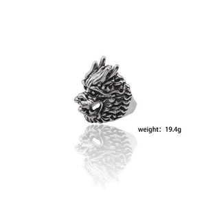 Gothic Punk Ring Men Retro Dragon Rabbit Snake Tiger Wolf Rings Skeleton Devil Evil Eye Pentagram Animal Male Ring Jewelry Anel