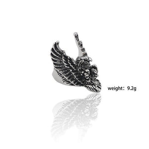 Gothic Punk Ring Men Retro Dragon Rabbit Snake Tiger Wolf Rings Skeleton Devil Evil Eye Pentagram Animal Male Ring Jewelry Anel