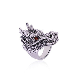 Gothic Punk Ring Men Retro Dragon Rabbit Snake Tiger Wolf Rings Skeleton Devil Evil Eye Pentagram Animal Male Ring Jewelry Anel