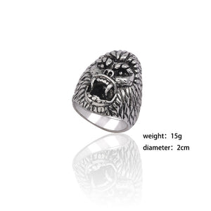 Gothic Punk Ring Men Retro Dragon Rabbit Snake Tiger Wolf Rings Skeleton Devil Evil Eye Pentagram Animal Male Ring Jewelry Anel
