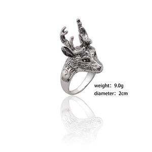 Gothic Punk Ring Men Retro Dragon Rabbit Snake Tiger Wolf Rings Skeleton Devil Evil Eye Pentagram Animal Male Ring Jewelry Anel