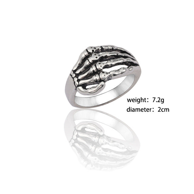 Gothic Punk Ring Men Retro Dragon Rabbit Snake Tiger Wolf Rings Skeleton Devil Evil Eye Pentagram Animal Male Ring Jewelry Anel