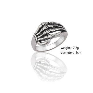 Gothic Punk Ring Men Retro Dragon Rabbit Snake Tiger Wolf Rings Skeleton Devil Evil Eye Pentagram Animal Male Ring Jewelry Anel