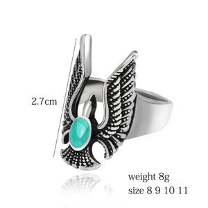 Gothic Punk Ring Men Retro Dragon Rabbit Snake Tiger Wolf Rings Skeleton Devil Evil Eye Pentagram Animal Male Ring Jewelry Anel