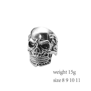 Gothic Punk Ring Men Retro Dragon Rabbit Snake Tiger Wolf Rings Skeleton Devil Evil Eye Pentagram Animal Male Ring Jewelry Anel