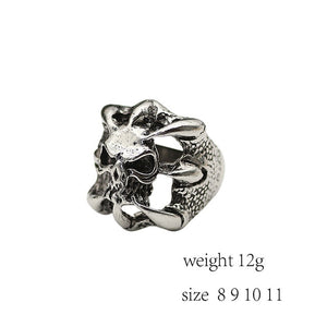 Gothic Punk Ring Men Retro Dragon Rabbit Snake Tiger Wolf Rings Skeleton Devil Evil Eye Pentagram Animal Male Ring Jewelry Anel