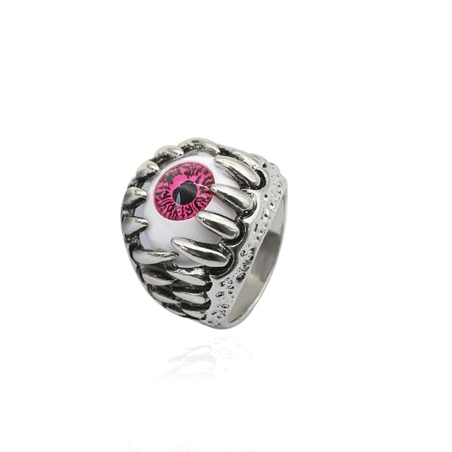 Gothic Punk Ring Men Retro Dragon Rabbit Snake Tiger Wolf Rings Skeleton Devil Evil Eye Pentagram Animal Male Ring Jewelry Anel