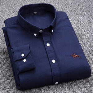 S-6XL Plus size New  OXFORD FABRIC 100% COTTON excellent comfortable slim fit button collar business men casual shirts tops