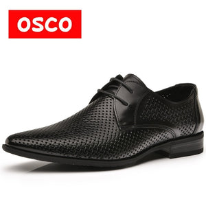 OSCO Men Shoes Spring Summer Formal Genuine Leather Business Casual Shoes Men Dress Office Luxury Shoes Male Breathable Oxfords