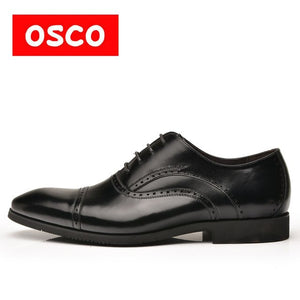 OSCO Men Shoes Spring Summer Formal Genuine Leather Business Casual Shoes Men Dress Office Luxury Shoes Male Breathable Oxfords